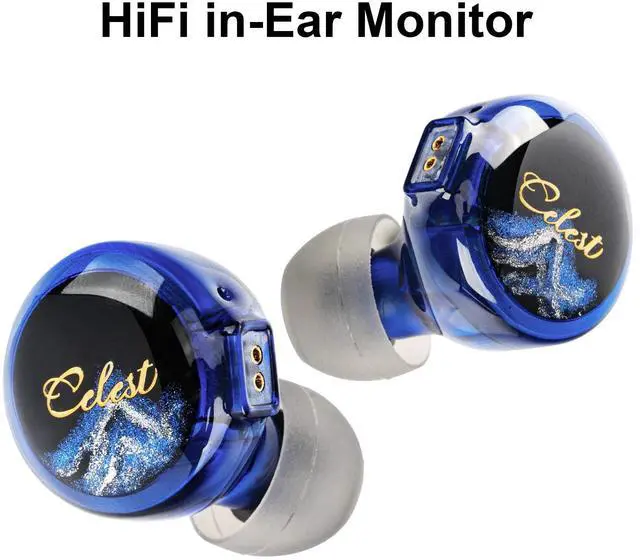 Alt view image 2 of 5 - QOA Kinera Celest in Ear Monitor, 3.5mm HiFi Wired Earphone, Enhanced SPD2.0 BA Driver IEM Earphone,with Resin Housing,2-Pin Detachable Cable,for Musicians Sound Engineers and DJs(Blue)
