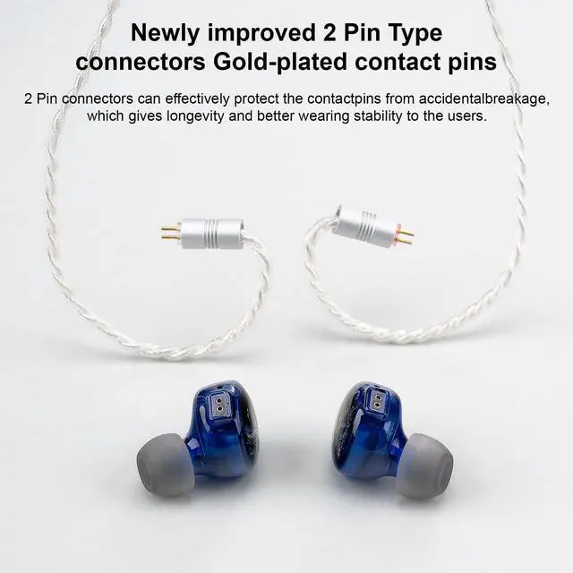 Alt view image 3 of 5 - QOA Kinera Celest in Ear Monitor, 3.5mm HiFi Wired Earphone, Enhanced SPD2.0 BA Driver IEM Earphone,with Resin Housing,2-Pin Detachable Cable,for Musicians Sound Engineers and DJs(Blue)
