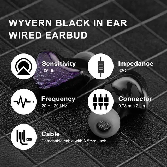 Alt view image 4 of 5 - QOA Celest Wyvern Black 1DD HiFi in-Ear Earphone and Leyding 2.5/3.5/4.4mm Plug Cable Bundle