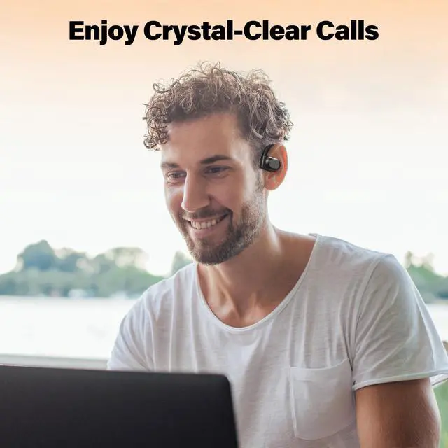 Alt view image 4 of 5 - True Wireless Open Ear Headphones, Bluetooth Headphones 5.4 with Microphone, 75H Playtime, Fast Charging, Earhook Earbuds, Digital Display, Open Earbuds, Premium Stereo Sound, IPX5 Water Resistant