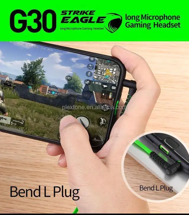 Alt view image 3 of 5 - PLEXTONE G30 Wired Gaming Earphone for Computer with Adjustable Microphone in-Ear Earbuds Stereo Bass Headset