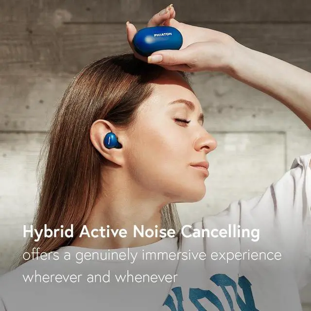 Alt view image 2 of 5 - Phiaton Bonobuds True Wireless Earbuds Noise Cancelling Bluetooth Earbuds. Ambient Mode Headphones with Touch Controls. 20 Hr Battery and Quick Charge