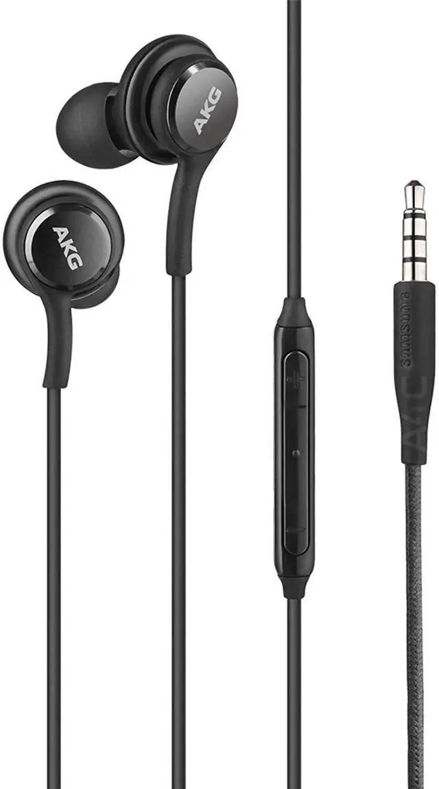 Alt view image 3 of 5 - Petories OEM Earbuds Stereo Headphones for Samsung Galaxy S10 S10e Plus Cable - Designed by AKG - with Microphone and Volume Buttons (Black) - 2 Pack