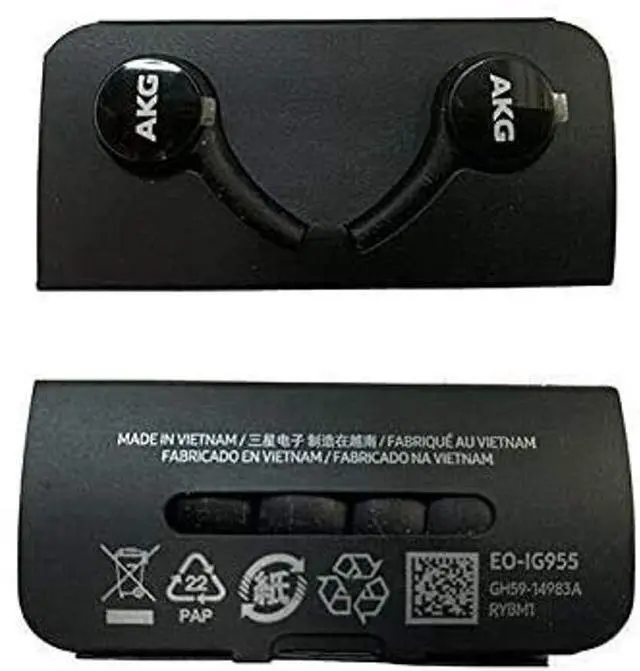 Alt view image 5 of 5 - Petories OEM Earbuds Stereo Headphones for Samsung Galaxy S10 S10e Plus Cable - Designed by AKG - with Microphone and Volume Buttons (Black) - 2 Pack