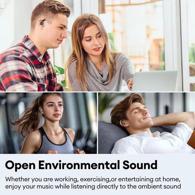 Alt view image 5 of 5 - PAXA Open Ear Headphones Bluetooth 5.4 Wireless Earbuds with Earhooks 13Mm Speaker Over The Ear Earbuds 60H Playback Dual Mic Clear Call Sweat-Proof Workout Earbuds for Sport Fitness(Black)