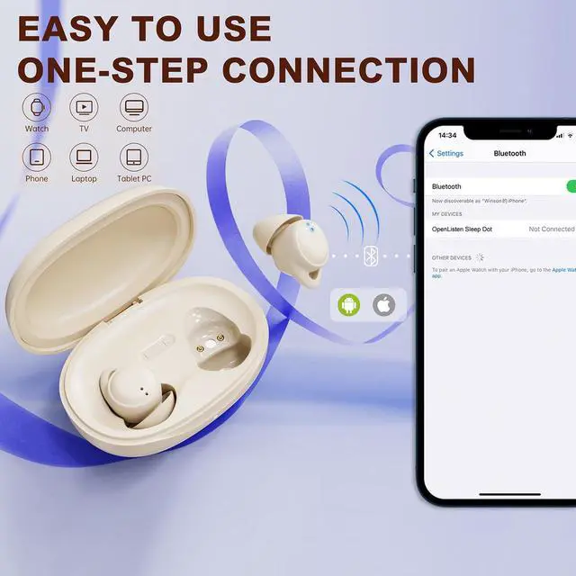 Alt view image 4 of 5 - OpenListen Smallest Invisible Sleep HeadphonesSleep Earbuds for Side Sleepers, Wireless Noise Blocking Earphone,Fit Extreme Comfort Invisible Earbuds for Sleeping