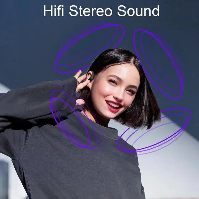 Alt view image 3 of 5 - OCC Sport Bluetooth Earbuds Headphones with Earhooks Mirophone in-Ear Headset (Matte Black)