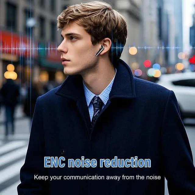 Alt view image 3 of 4 - Niderson Wireless Earbuds, Bluetooth 5.3 Headphones Stereo Bass with Noise Cancelling Mic, Black