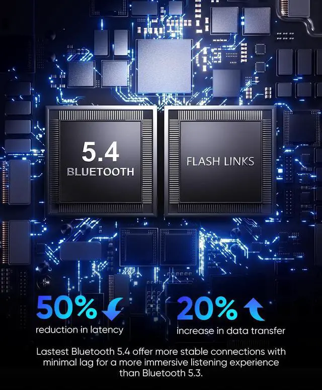 Alt view image 4 of 5 - NEOQOQO Open Ear Headphones, 0.28oz Lightweight Next-Gen Bluetooth 5.4 Air Conduction Wireless Earbuds w/Extra Bass, 48H Playtime, 3 EQ Modes, ENC Mic, IPX5, Snug Fit for Workout Running Beige