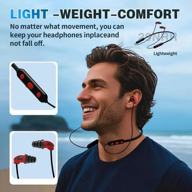 Alt view image 3 of 5 - Muffpro Bluetooth Earplug Headphones Hearing Protection Ear Plug Earbuds with 29dB NRR Noise Reduction for Lawn Mowing