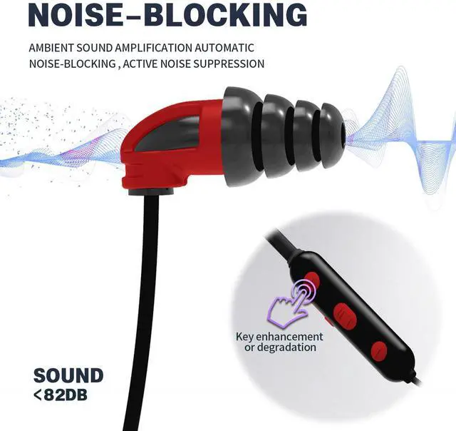 Alt view image 4 of 5 - Muffpro Bluetooth Earplug Headphones Hearing Protection Ear Plug Earbuds with 29dB NRR Noise Reduction for Lawn Mowing