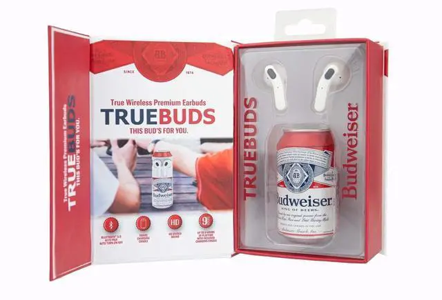 Alt view image 5 of 5 - Budweiser Wireless Earbuds with Can Charging Case High-Definition Stereo Sound Earplugs with Up to 9 Hours Playtime Bluetooth 5.0 with Microphone for Sports and Works