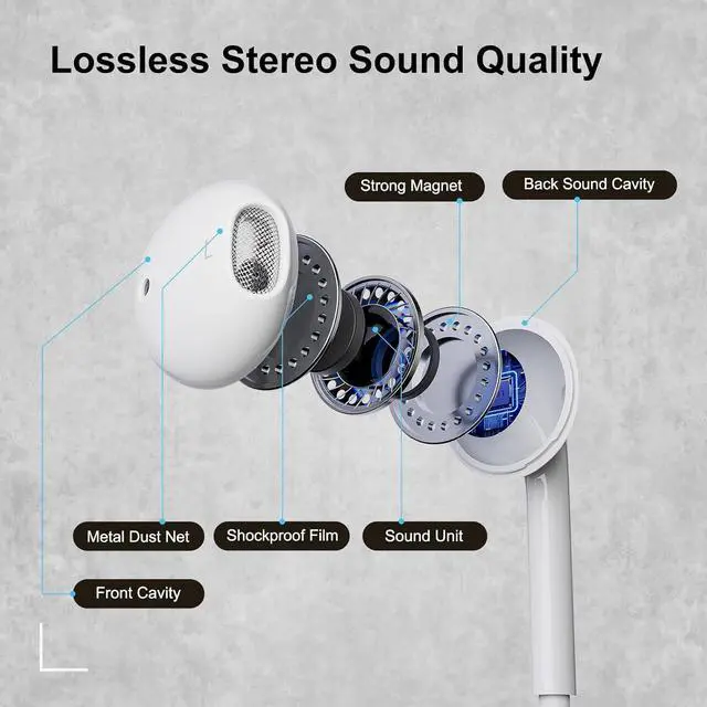 Alt view image 4 of 5 - 2Pack Wired Earphones for iPhone Earbuds with Lightning Connector(Built-in Mic & Volume Control)[Official Certified] Headphones Compatible iPhone 14/13/12/SE/11/XR/XS/X/7/7Plus/8/8Plus, Bluet00th-free