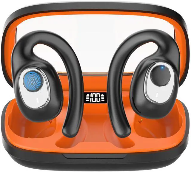 Main image of AI Language Translation Earbuds, OWS Real-Time Translator Earphone Includes Supports 144 Languages & Accents Translation Device for Travel Business Learning(Black-Orange)