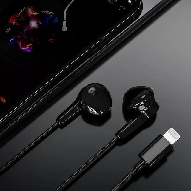 Alt view image 2 of 5 - Earphones with Lightning Connector, MFi Certified Wired Earphones with Microphone and Volume Control, Compatible with iPhone 13/12/11 Pro Max/Xs Max/XR/X/7/8 Plus