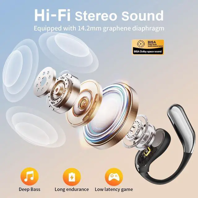 Alt view image 2 of 5 - AI Language Translation Earbuds & LCD Touch Screen OWS Real-Time Translator for 144 Languages & Accents Headphones Translator Ideal for Travel, Business, Learning Translation Earphones, iOS/Android