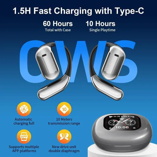 Alt view image 5 of 5 - AI Language Translation Earbuds & LCD Touch Screen OWS Real-Time Translator for 144 Languages & Accents Headphones Translator Ideal for Travel, Business, Learning Translation Earphones, iOS/Android
