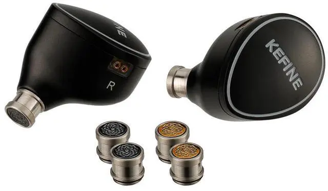 Alt view image 3 of 5 - Syeindunce KEFINE Quatio Hybrid IEM Earphones, 2DD+2BA In-Ear Monitors, HiFi Wired Earbuds with Replaceable Tuning Nozzles, CNC Aluminum Housing, 3.5/4.4mm Interchangeable Plugs for Audiophile (Black)