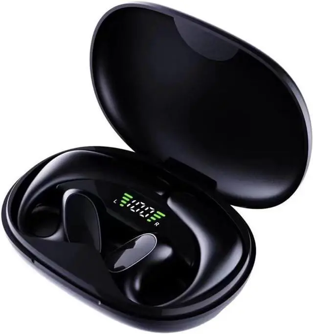 Main image of JNXIKOU Wireless Bluetooth 5.1 Open-Ear-Headphones with Noise Cancellation, Smart Translator Headset, 144 Countries Language Translator with Earhooks for Workout Driving Walking, Black