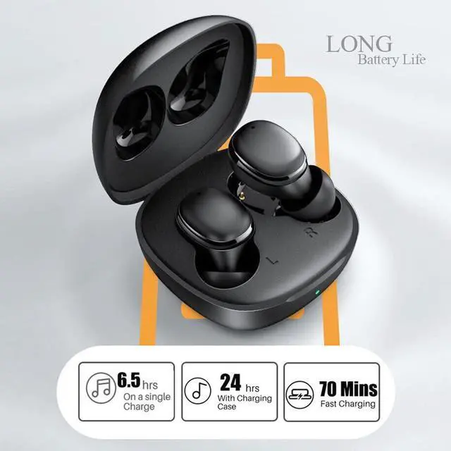 Alt view image 3 of 5 - Kamon K11 Wireless Earbuds with Wireless Charging Case, Bluetooth 5.3, Touch Control Waterproof, in Ear Stereo Headphones Built in Mic Headset Premium Sound for iPhone 14, 13, Samsung, Sport (Black)