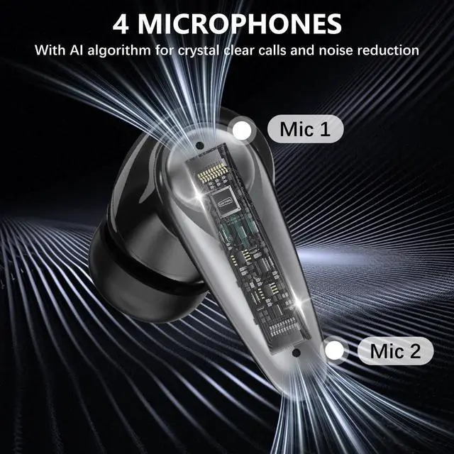 Alt view image 4 of 5 - KASOTT 2.4GHZ Wireless Gaming Earbuds,30MS Low-Latency,Bluetooth 5.4,with ANC Active Noise Cancelling,USB-C Dongle Included-Compatible with Meta Quest 3/2,Steam Deck,PS5/4,VR,PC,Switch (Black)