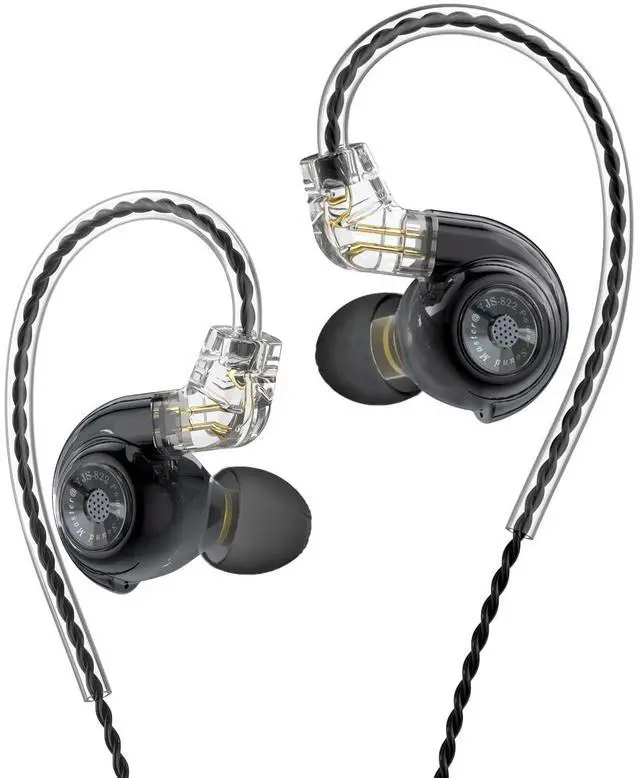 Main image of HJ822 In-Ear Monitor, HiFi Headphones with Dual Magnetic Dynamic Driver, IEM Earphones Gaming Earbuds with Volume Control Bass Stereo Noise Isolating, 3.5mm Tangle-Free Cord (Without mic)