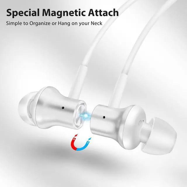 Alt view image 4 of 5 - Jiunai 2 Pack USB C Earbuds, Wired Headphone with USB C Plug in Ear Magnetic Stereo Remote Control Corded Type C Earphones for Samsung Galaxy S24 Ultra S24+ Plus iPad Pro M4 Purple & Silver