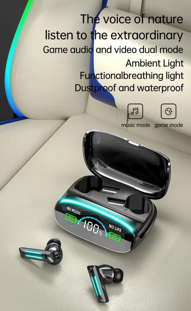 Alt view image 2 of 5 - True Wireless Earbuds, 2024 Bluetooth Headphones 5.3 Earbuds, Waterproof Touch Control Ear Buds in-Ear Built-in Mic, with LED Power Display, IP7 Waterproof Earphones Sport Headset - Model 32