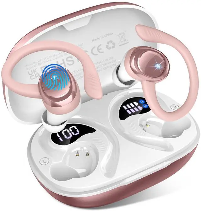 Main image of Wireless Earbuds Sport, Bluetooth 5.4 Headphones with Earhook, 2025 Hi-Fi Stereo Over Ear Buds, 50H Earphones with 4 ENC Noise Canceling Mics, IP7 Waterproof Headset for Running Workout (Android/iOS)