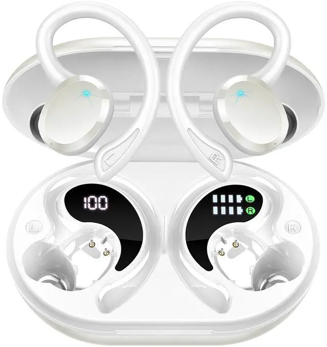 Main image of Wireless Earbuds Sport, 2025 Bluetooth 5.4 Headphones with Earhooks, 48H Stereo Deep Bass Over Ear Buds with 4 ENC Noise Canceling Mics, IP7 Waterproof Earphones for Running Workout Gym (Android/iOS)