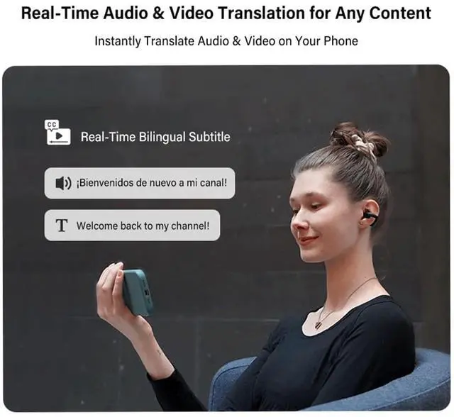 Alt view image 5 of 5 - Z50S Translation Earbuds Real Time, 22 pro Translation Earbuds Real Time, Language Translator Earbuds
