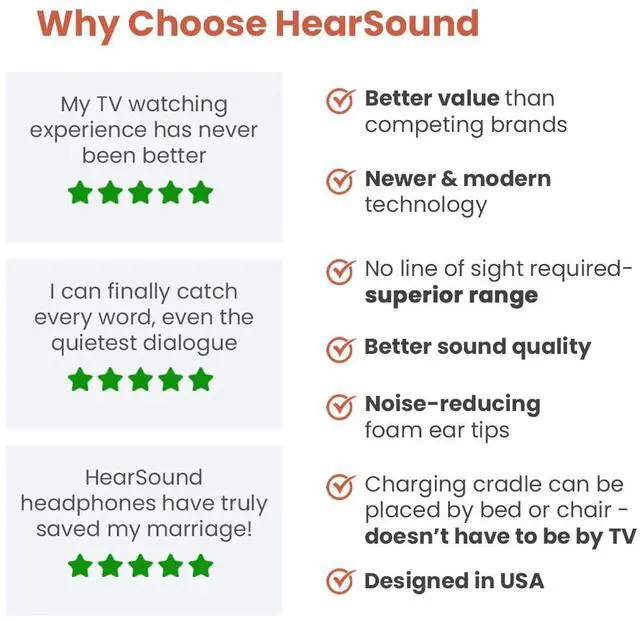 Alt view image 2 of 5 - HearSound Digital Wireless Headset Universal TV Personal Hearing Headphone System with Table-Side Charging Cradle Platinum for Seniors or Hearing Impaired, 100ft Range, 12 Hour Battery Life