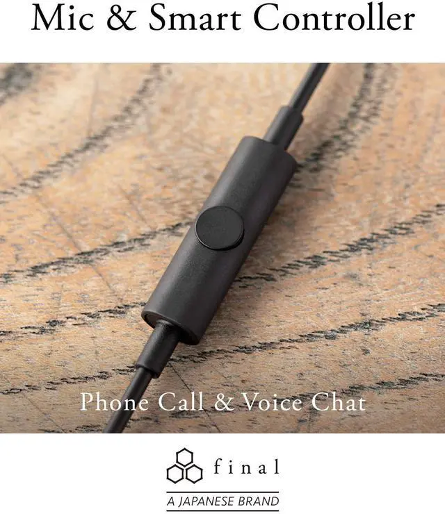 Alt view image 5 of 5 - Final E2000 FI-E2DALCS in-Ear Earphones, Controller with Microphone, Matte Silver