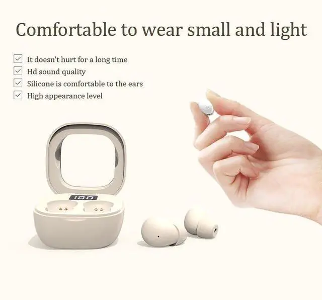 Alt view image 5 of 5 - Honcas Invisible Mini Earbuds for Work and Sleep, Best for Small Ear Canals, Bluetooth 5.3, 24 Hours Battery Life