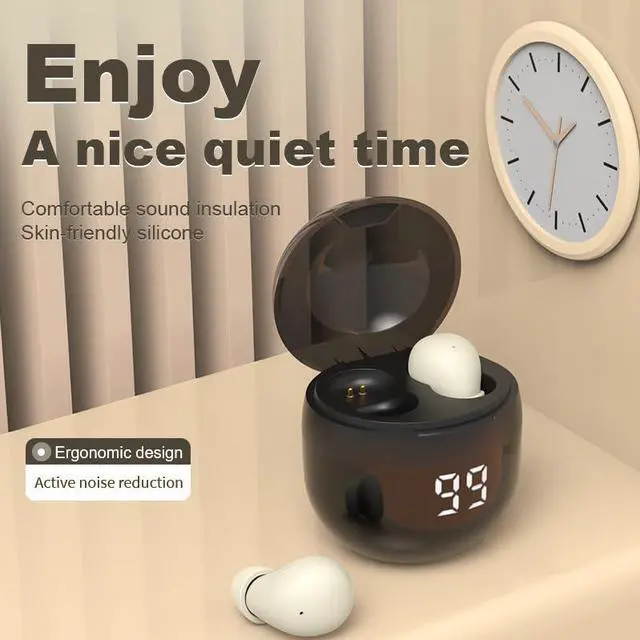 Alt view image 2 of 5 - Invisible Earbuds Wireless Bluetooth - Tiny Small Earbuds with Premium Sound Quality, One-Step Auto Pairing, Smart Touch Control - Perfect for Work and Sports (Khaki)