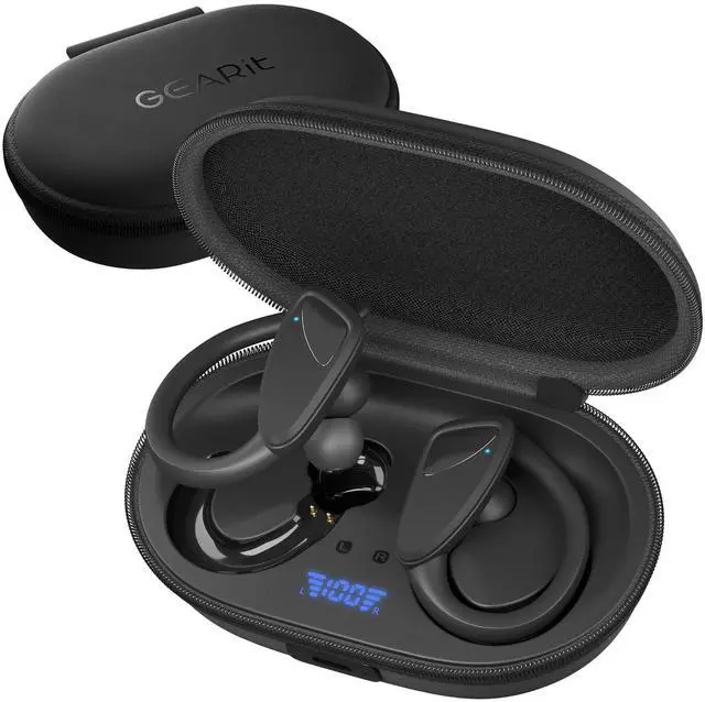 Main image of GEARit Sport Hook True Wireless Earbuds Compatible with iPhone & Android - 23H Playtime - IPX7 Water Resistant & Sweatproof - Secure Fit 5.4 Bluetooth Ear Buds - Wireless Bluetooth Earbuds for Workout