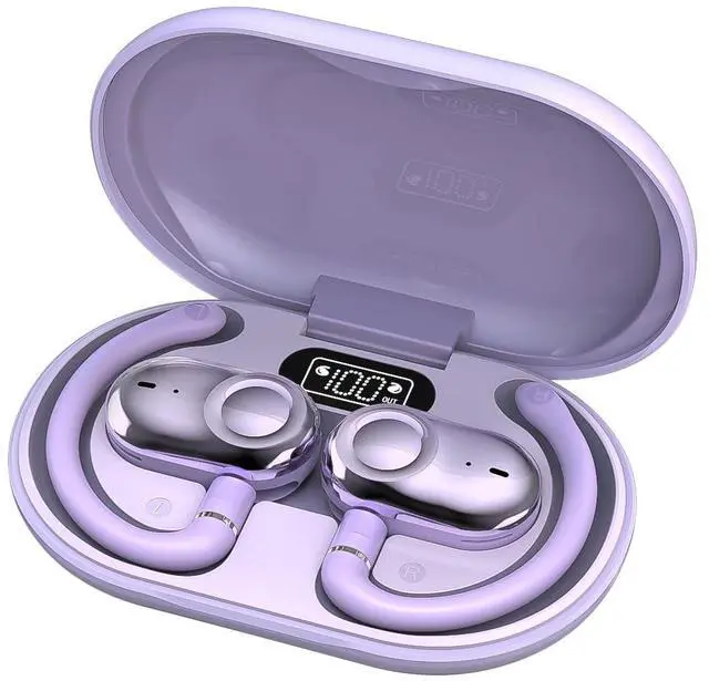 Main image of GGSTOPWATER Open Ear Headphones Wireless Bluetooth 5.4, OWS with Earhooks and Mic,Rotatable Control IPX6 Waterproof, 60H Range, Out of Ear Earbuds for Sports Running Workout Driving(Purple)