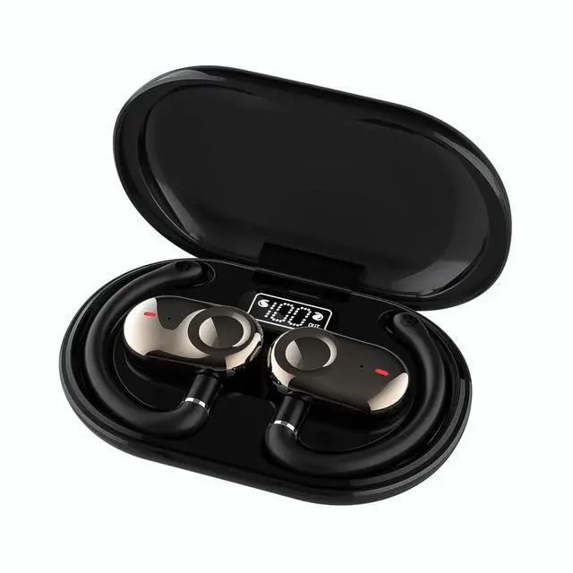 Main image of GGSTOPWATER Open Ear Headphones Wireless Bluetooth 5.4, OWS with Earhooks and Mic,Rotatable Control IPX6 Waterproof, 60H Range, Out of Ear Earbuds for Sports Running Workout Driving(Black)