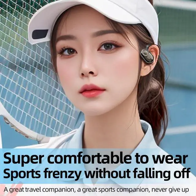 Alt view image 4 of 5 - GGSTOPWATER Open Ear Headphones Wireless Bluetooth 5.4, OWS with Earhooks and Mic,Rotatable Control IPX6 Waterproof, 60H Range, Out of Ear Earbuds for Sports Running Workout Driving(Black)