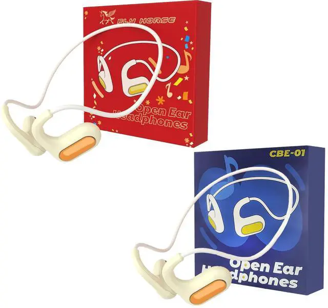 Main image of Kids Open Ear Headphones, 2pcs Bluetooth Headphone Wireless, Perfect for School and Outdoor Activities, Lightweight for 6-15years, red & Blue Kids haedphones Earbuds