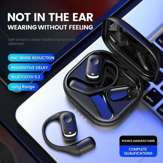 Alt view image 2 of 5 - Sporty Hanging Ear, All-Day Comfort, 28H Battery with prolonged Wearing, IPX5 Waterproof, Compatible with Different Bluetooth Devices