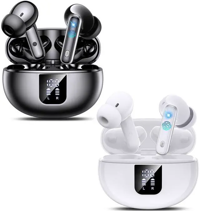 Main image of EUQQ Wireless Earbuds Bluetooth 5.4 Earphones in Ear with Dual Noise Cancelling Mic, Transparency Mode Ear Buds Deep Bass Stereo Sound, 36H Playtime LED Display Wireless Headphones IP7 Waterproof