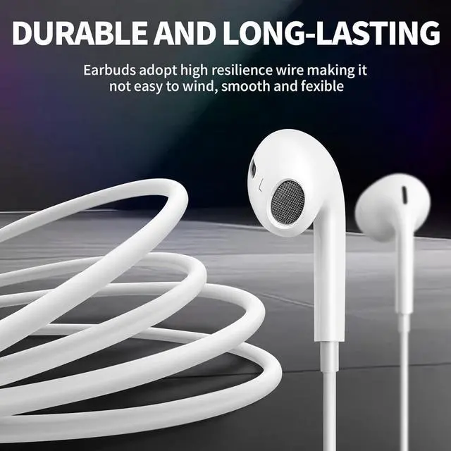 Alt view image 5 of 5 - 2 Packs for iPhone Headphones Wired with Built-in Microphone and Volume Control,Earbuds Compatible for iPhone 14/13/12/11/XR/XS/X/8/7/SE/Pro/Pro Max,Support All iOS System.