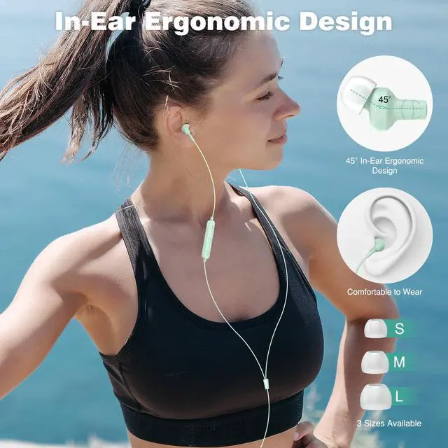 Alt view image 3 of 5 - ELOLOHI USB C Headphones for iPhone 16 Pro Max, Wired Earbuds Magnetic in-Ear Type C Earphone with Heavy Bass, Wall Mount Stand Holder for Echo Spot 2024 Black
