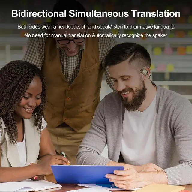 Alt view image 2 of 5 - Ai Language Translator Earbuds, Real Time Translate with 144 Languages Bluetooth Earbuds, Translation Headphones Wireless High Precision Translation Headphones for Travel Business Learning