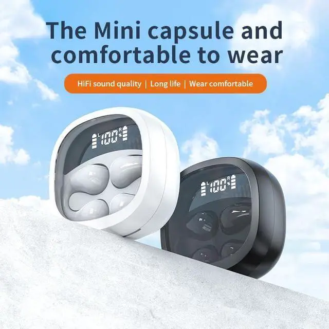 Alt view image 2 of 5 - ElecSmart JR01 2024 New Mini Open Ear Headphones Wireless Bluetooth,Wireless Ear Clips Ear Buds Clip On Earbuds Open Ear Headphones,IPX4 Waterproof Earphones Sport Cycling Running Work (White)