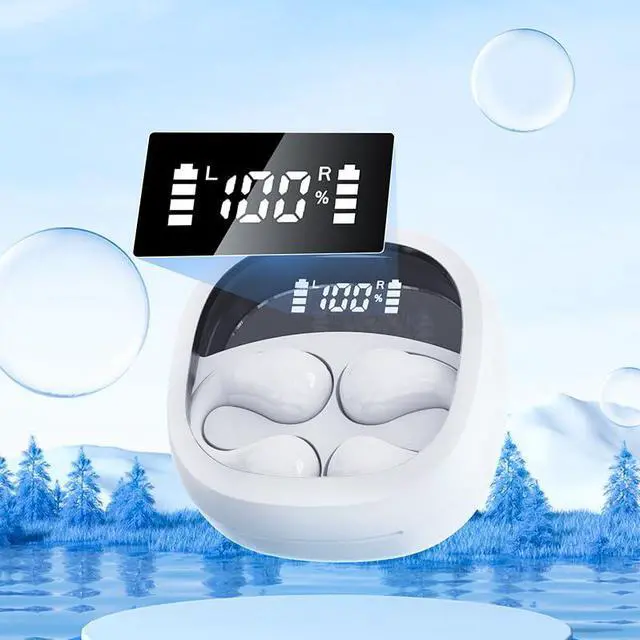 Alt view image 5 of 5 - ElecSmart JR01 2024 New Mini Open Ear Headphones Wireless Bluetooth,Wireless Ear Clips Ear Buds Clip On Earbuds Open Ear Headphones,IPX4 Waterproof Earphones Sport Cycling Running Work (White)