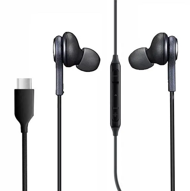 Main image of 2025 New in-Ear Earbuds Stereo Headphones for Samsung Galaxy Z Fold6S24S23S22S21S20 Note 10 10+ - with Microphone and Volume Remote Type-C Connector-Black