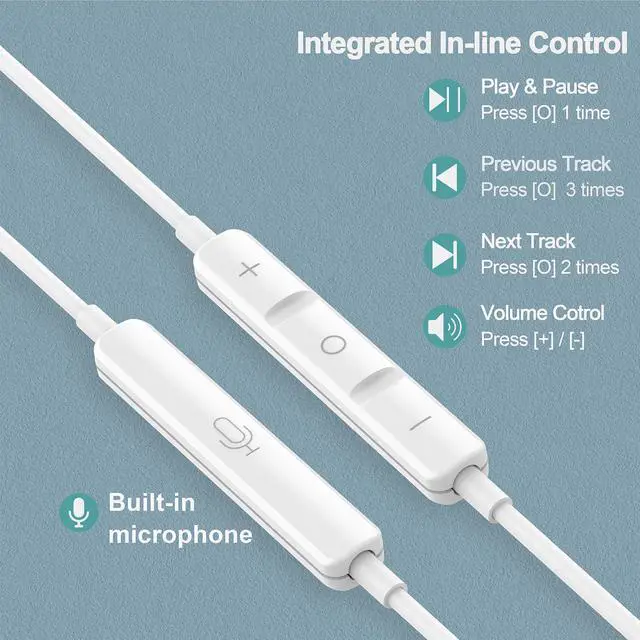 Alt view image 2 of 5 - DUKABEL USB in-Ear Headphones, USB PC Earbuds for PC/PS4/PS5, White Gaming Earphone Headset with Microphone for Live Conference, Video Calls, Broadcasting, On-line Work