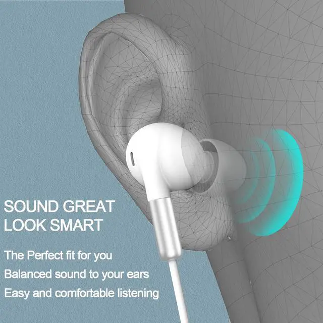 Alt view image 5 of 5 - DUKABEL USB in-Ear Headphones, USB PC Earbuds for PC/PS4/PS5, White Gaming Earphone Headset with Microphone for Live Conference, Video Calls, Broadcasting, On-line Work